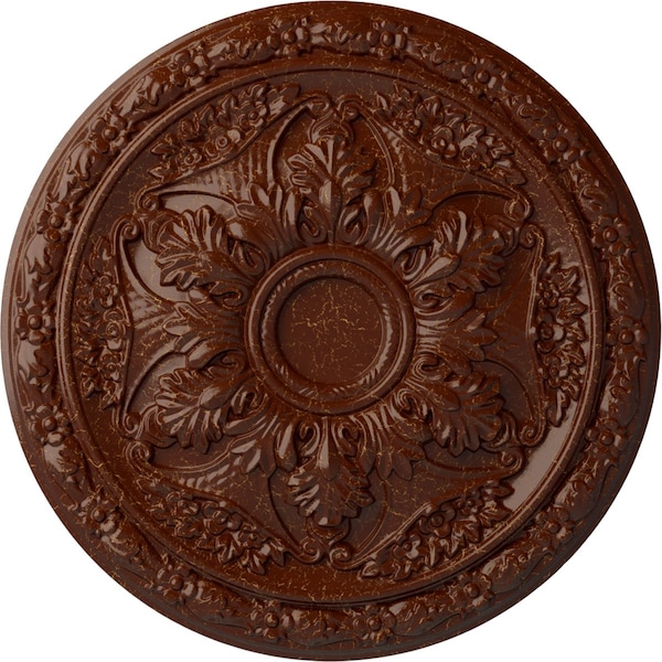 Ekena Millwork Baile Ceiling Medallion (Fits Canopies up to 3 1/4"), 20"OD x 1 5/8"P, Burnished Mahogany Crackle CM20BLBMC - main